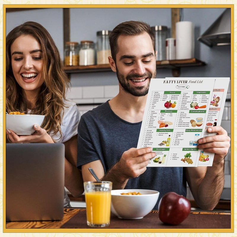 Sinload 12 Pcs Fatty Liver Food Chart Poster Diet Grocery List Meal Plan Health Diet for Kitchen Room Decor - Image 3